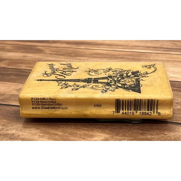 2011 STAMPENDOUS P129 EIFFEL NOEL WOOD MOUNTED RUBBER STAMP CHRISTMAS - Picture 2 of 4